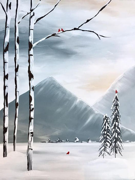 Snowy Mountain Painting